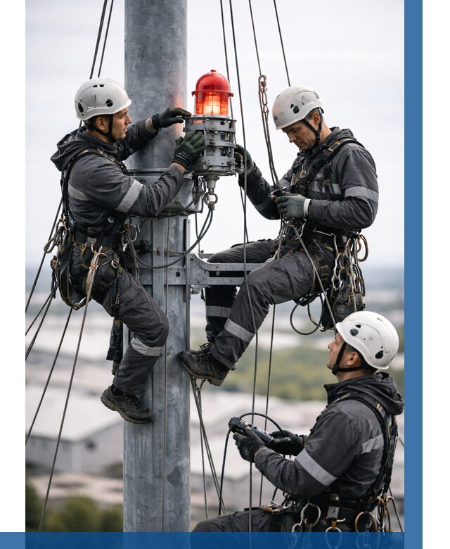 Монтаж заградительных огней в Балахне от 8881 р. | ВЫСОТНИК-Блх