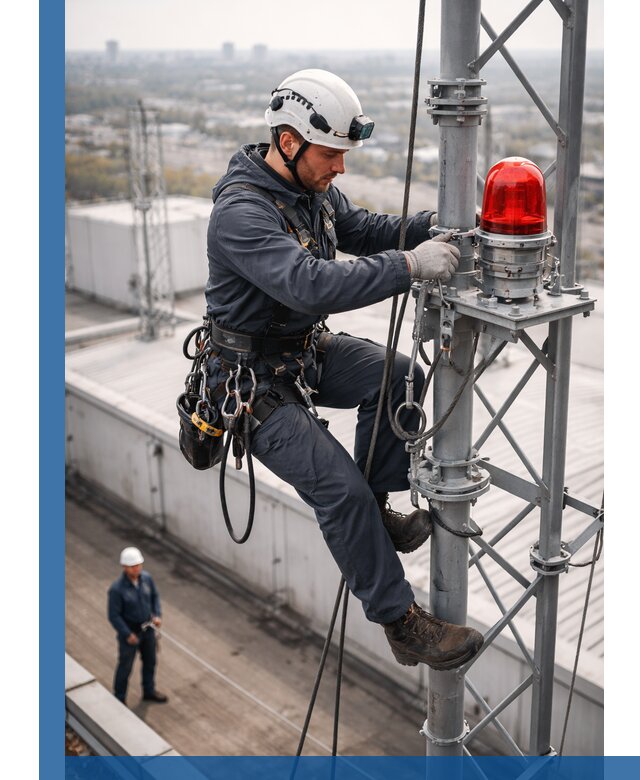 Монтаж заградительных огней и обслуживание объектов в Балахне