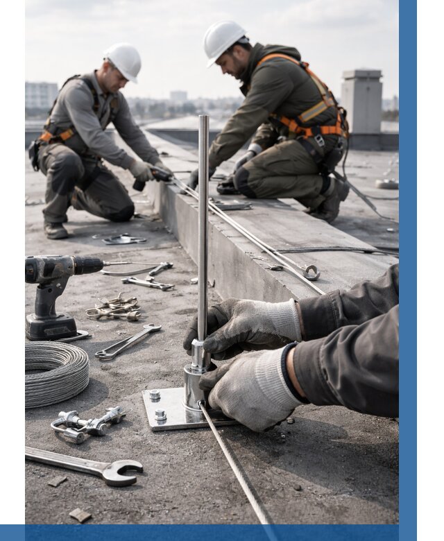 Монтаж молниезащиты на кровле в Балахне цена от 26120 р. | ВЫСОТНИК-Блх