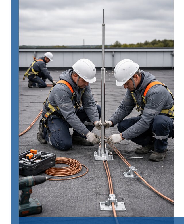 Монтаж молниезащиты на кровле в Балахне под ключ с гарантией