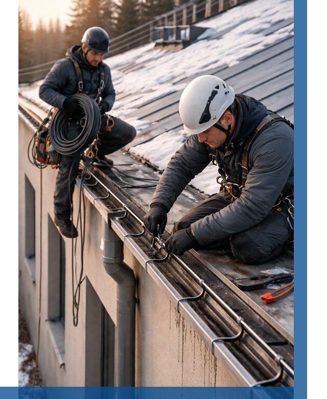 Монтаж греющего кабеля на кровле в Балахне от 470 р. | ВЫСОТНИК-Блх