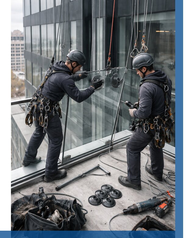 Монтаж стеклянных ограждений в Балахне от 2612 р. | ВЫСОТНИК-Блх