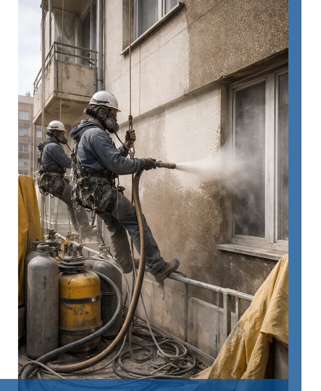 Пескоструйная очистка фасада в Балахне от 679 р. | ВЫСОТНИК-Блх