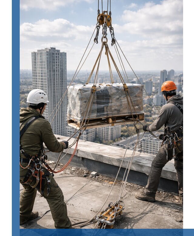 Подъем и монтаж крупногабаритных грузов на крышу в Балахне