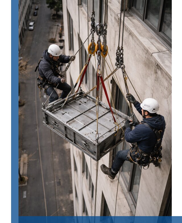 Спуск и подъем грузов по фасаду в Балахне для зданий