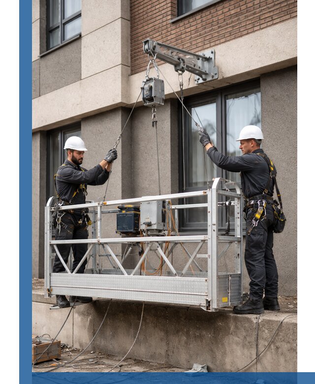 Монтаж и подъем фасадной люльки в Балахне с гарантией безопасности