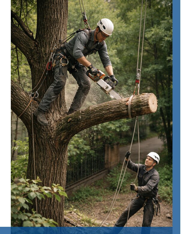 Спил деревьев альпинистами в Балахне от 8358 р. | ВЫСОТНИК-Блх