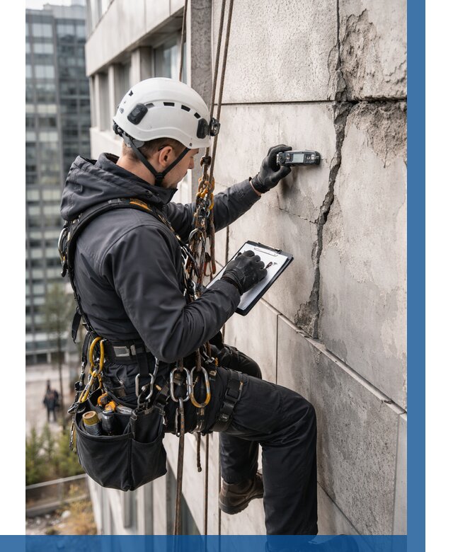 Обследование фасада альпинистами в Балахне от 125 р. | ВЫСОТНИК-Блх