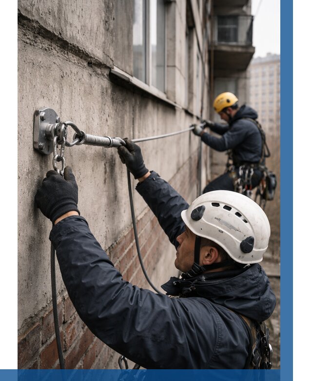 Монтаж анкерных линий в Балахне от 3134 р. | ВЫСОТНИК-Блх