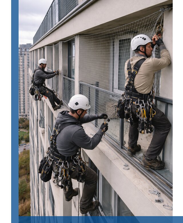 Профессиональный монтаж защитной сетки от птиц в Балахне